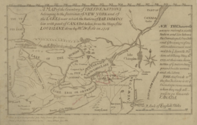 Map of the Country of the Five Nations belonging to the province of New York and of the Lakes near which the Nations of Far Indians live with part of Canada taken from the Map of the Louisiane done 1730.png