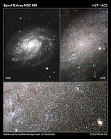 Podrobný snímek NGC 300 z Hubbleova vesmírného dalekohledu.