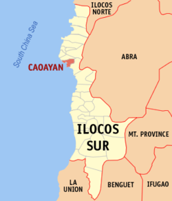 Peta Ilocos Selatan dengan Caoayan dipaparkan