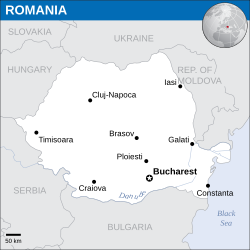 Location of Romania