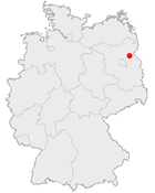 Deutschlandkarte, Position von Eberswalde hervorgehoben