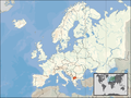 Македонски: Местоположба на Северна Македонија во Европа. English: Location of North Macedonia in Europe.