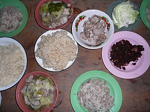 A Hmong dinner table