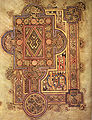 Un incipit du Livre de Kells, manuscrit insulaire; vers 800.
