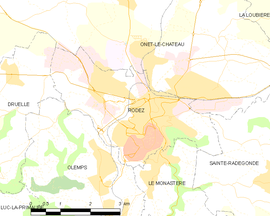 Mapa obce Rodez