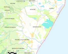 Mapa obce Ghisonaccia