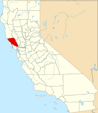 Округ Сонома на мапі штату Каліфорнія highlighting
