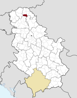 Location of Ada within Serbia