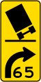 Truck advisory speed (danger of rollover if speed is exceeded)