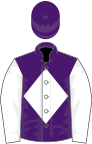 PURPLE, white diamond and sleeves, purple cap