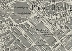 Paddington en omgeving in 1874.