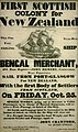 Image 44"First Scottish Colony for New Zealand" – 1839 poster advertising emigration from Scotland to New Zealand. Collection of Kelvingrove Art Gallery and Museum, Glasgow, Scotland. (from History of New Zealand)