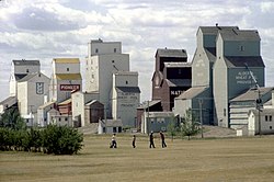 Grain elevators, circa 1980