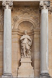 Baroque Ionic columns on the garden façade of the Palace of Versailles, Versailles, France, by Jules Hardouin-Mansart, 1678–1688[7]