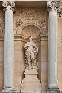 Baroque Ionic columns on the garden façade of the Palace of Versailles, Versailles, France, by Jules Hardouin-Mansart, 1678–1688[22]