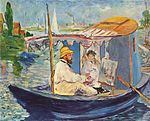 Edouard Manet, Claude Monet målar i sin ateljébåt.