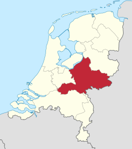 Kaart: Provincie Gelderland in Nederland