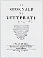 «Giornale de' letterati», Roma 1668.