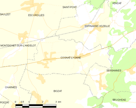 Mapa obce Cognat-Lyonne