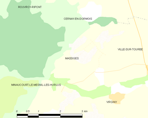 Poziția localității Massiges