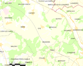 Mapa obce Dyé