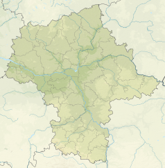 Mapa konturowa województwa mazowieckiego, u góry nieco na lewo znajduje się punkt z opisem „źródło”, natomiast blisko centrum u góry znajduje się punkt z opisem „ujście”