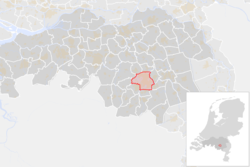 Ligging van Eindhoven in Noord-Brabant-provinsie