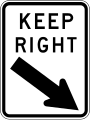 Keep right. Rarely used because Australia drives on the left.