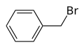 Skeletal structure of the benzyl bromide molecule