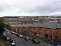 The Bogside, looking down from the entrance to the city walls