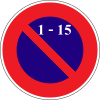No parking from 1st to 15th day of the month