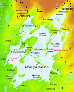 Hallonflickan (2011) Karta över Mönarpa mossar.