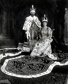 Coronation portrait of King George V and Queen Mary