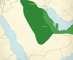 مناطق نفوذ المناذرة في القرن السادس الميلادي