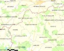 Carte de la commune de Boissy-lès-Perche.