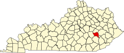 Karte von Owsley County innerhalb von Kentucky