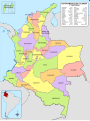 Map of Departments of Colombia with names overlaid.