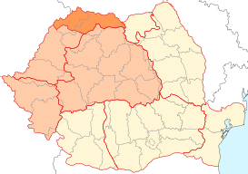 Mapa con la ubicación de Maramureș en Rumania.