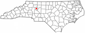 Poziția localității Mocksville, Carolina de Nord