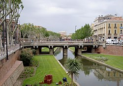 Den lille flod Basse i Perpignan