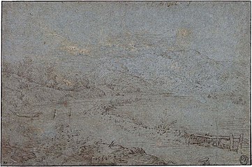Flusslandschaft 1552. Feder auf Tinte medium QS:P186,Q165447;P186,Q127418,P518,Q861259 . Départment des Arts Graphiques du Musée du Louvre, Paris