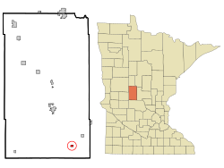 Lage von Grey Eagle im Todd County (links) und in Minnesota (rechts)