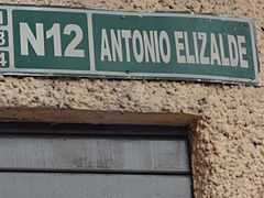 (Calle Antonio Elizalde, Quito street sign) Centro Histórico de Quito.jpg