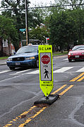 Hinweis auf einen Fußgänger­überweg in Washington, D.C.