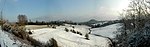 Panorama de la vallée du ruisseau Hanneton à gauche Boussu-Bois Saint Joseph en face le terril de Frédéric et Dour à droite