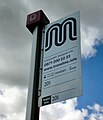 Image 24A bus stop in Denton bearing the logo of Transport for Greater Manchester (TfGM). TfGM is a functional executive body of the Greater Manchester Combined Authority and has responsibilities for public transport in Greater Manchester. (from Greater Manchester)