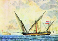 Il-vapur merkantili Panagia tis Hydras, mibni fl-1793, li jtajjar il-bandiera Greco Ottomana.