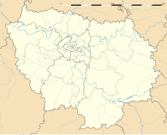 Mapa konturowa Île-de-France, na dole znajduje się punkt z opisem „Obsonville”