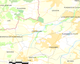 Mapa obce Fontenilles