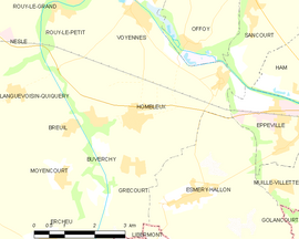 Mapa obce Hombleux